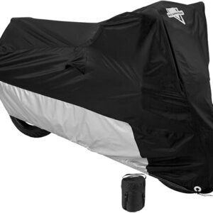 Nelson-Rigg Deluxe Motorcycle Cover, Weather Protection, UV, Air Vents, Heat Shield, Windshield Liner, Compression Bag, Grommets, Medium fits Sport Bikes and Small Cruiser motorcycles