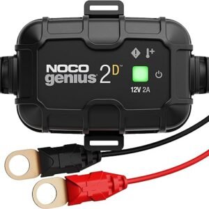 NOCO GENIUS2D: 2A 12V Smart Onboard Battery Charger - Direct-Mount Automatic Maintainer, Trickle Charger & Desulfator with Overcharge Protection & Temperature Compensation – For Lead-Acid Batteries