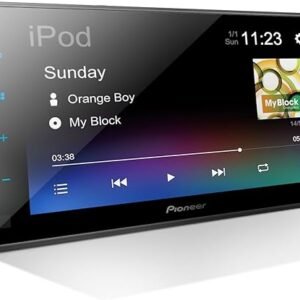 Pioneer DMH-130BT 6.8" Resistive Touchscreen, Double Din – Bluetooth, Backup Camera, USB, FLAC, AM/FM Radio, Short Chassis, 50W x 4 Output, Steering Wheel Input