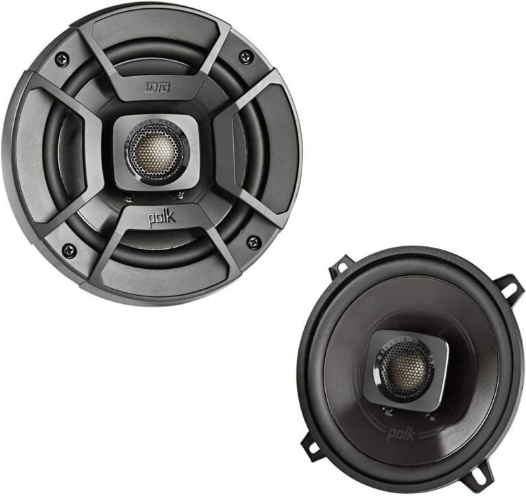 Polk Audio DB522 DB+ Series 5-1/4" Coaxial Speaker for Car & Marine, 2-Way Boat & Car Audio Speaker, 55-22kHz Frequency Response, Polypropylene Woofer Cone & 3/4" Silk Dome Tweeter, Easy Installation