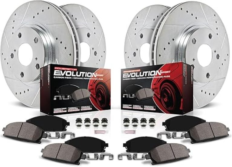 Power Stop K7035 Front and Rear Z23 Carbon Fiber Brake Pads with Drilled and Slotted Brake Rotors Brake Kit For Rogue | Rogue Sport [Application Specific]