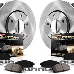 POWERSTOP KOE2742 Front and Rear Autospecialty Replacement Brake Kit Brake Rotors and Ceramic Brake Pads For 2009 2010 Acura TSX | 2008 2009 2010 Honda Accord EX EX-L