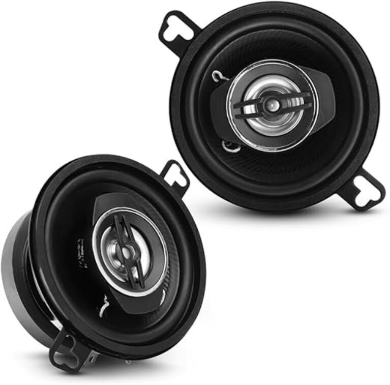 Pyle 2-Way Universal Car Stereo Speakers - 120W 3.5 Inch Coaxial Loud Pro Audio Car Speaker Universal OEM Quick Replacement Component Speaker Vehicle Door/Side Panel Mount Compatible - PL31BK (Pair)