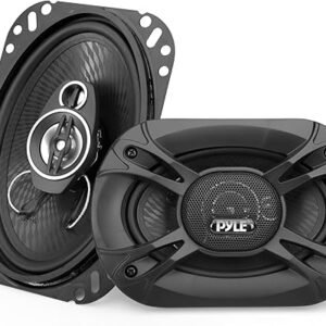 Pyle 3-Way Universal Car Stereo Speakers - 300W 4" x 6" Triaxial Loud Pro Audio Car Speaker Universal OEM Quick Replacement Component Speaker Vehicle Door/Side Panel Mount Compatible PL4163BK (Pair)