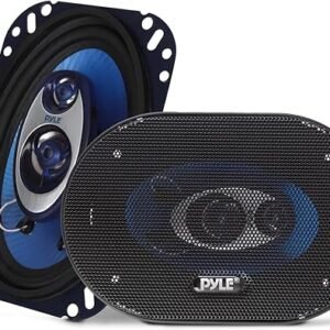 Pyle 4'' x 6'' Three Way Sound Speaker System - Pro Mid Range Triaxial Loud Audio 240 Watt per Pair w/ 4 Ohm Impedance and 3/4'' Piezo Tweeter for Car Component Stereo PL463BL