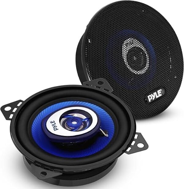 Pyle 6.5" Three-Way Sound Speaker System-180 W RMS/360W Power Handling w/4 Ohm Impedance and 3/4'' Piezo Tweeter for Car Component Stereo,Round Shaped Pro Full Range Triaxial Loud Audio -PL63BL,Blue