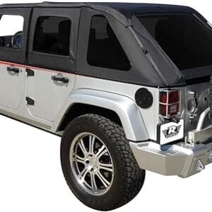 RAMPAGE PRODUCTS Frameless Trail Top for Jeep Wrangler JK | Tinted Windows, Sail Cloth, Black Diamond | 109835 | Fits 2007-2018 Jeep Wrangler JKU 4-Door