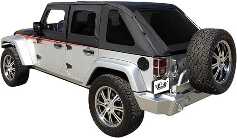 RAMPAGE PRODUCTS Frameless Trail Top for Jeep Wrangler JK | Tinted Windows, Sail Cloth, Black Diamond | 109835 | Fits 2007-2018 Jeep Wrangler JKU 4-Door