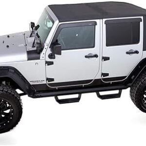 RAMPAGE PRODUCTS Trailview Fastback Soft Top for Jeep Wrangler JK | Tinted Windows, Sail Cloth, Black Diamond | 139935 | Fits 2007-2018 Jeep Wrangler JK 2-Door