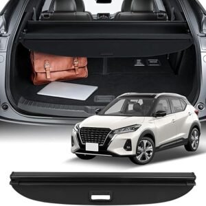 SCITOO Cargo Cover 2018-2024 Fit for Nissan Kicks Accessories Upgraded Retractable Rear Trunk Luggage Cover with Carbon Fiber Texture, Protect Privac, Organizer Security Shielding