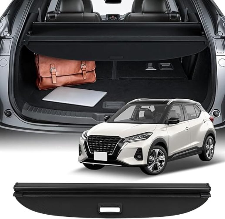 SCITOO Cargo Cover 2018-2024 Fit for Nissan Kicks Accessories Upgraded Retractable Rear Trunk Luggage Cover with Carbon Fiber Texture, Protect Privac, Organizer Security Shielding