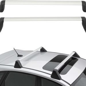 SCITOO Roof Rack Cross Bar 165LBS Compatible With For Subaru Impreza 2008-2014,For Subaru Wrx 2013-2014,For Subaru Wrx Sti 2013-2014 2 Roof Cross Bars Silver