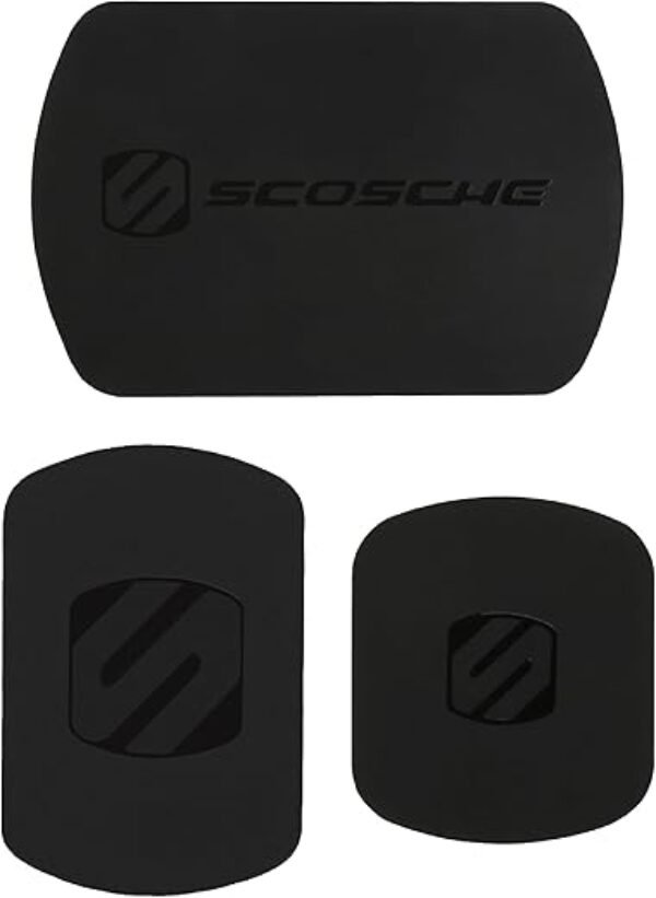 Scosche MAGRKI MagicMount Replacement Metal Plate Kit for Phone, Metal Plates for Magnetic Mount Cell Phone Holder for Car, Universal with All Devices and Phone Case, Black