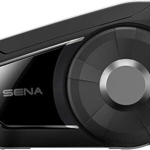 Sena 30K Motorcycle Bluetooth Headset Mesh Communication System, Black, Single Pack with HD Speakers