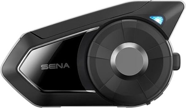 Sena 30K Motorcycle Bluetooth Headset Mesh Communication System, Black, Single Pack with HD Speakers