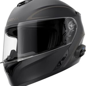 Sena Outrush R Bluetooth Modular Motorcycle Helmet with Intercom System (Matte Black, L)