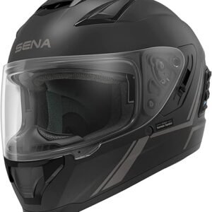 Sena Stryker Full Face Smart Helmet with Integrated Mesh and Bluetooth Communications, LED Taillight, and Sound by Harman Kardon, DOT (Matte Black, Medium)