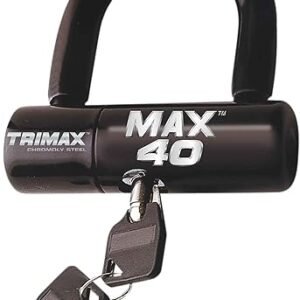 Trimax MAX40BK Motorcycle Disc U-Lock - Black with Black PVC Shackle