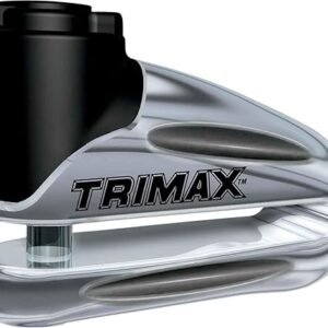Trimax T665LC Hardened Metal Disc Lock - Chrome 10mm Pin (Long Throat) with Pouch & Reminder Cable
