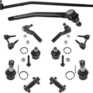 TRQ 12pc Steering Suspension Kit Ball Joints Tie Rods Sway Bar Ends Drag Link Compatible with 2008-2014 Ford E-150 E-250 2008-2019 E-350 Super Duty