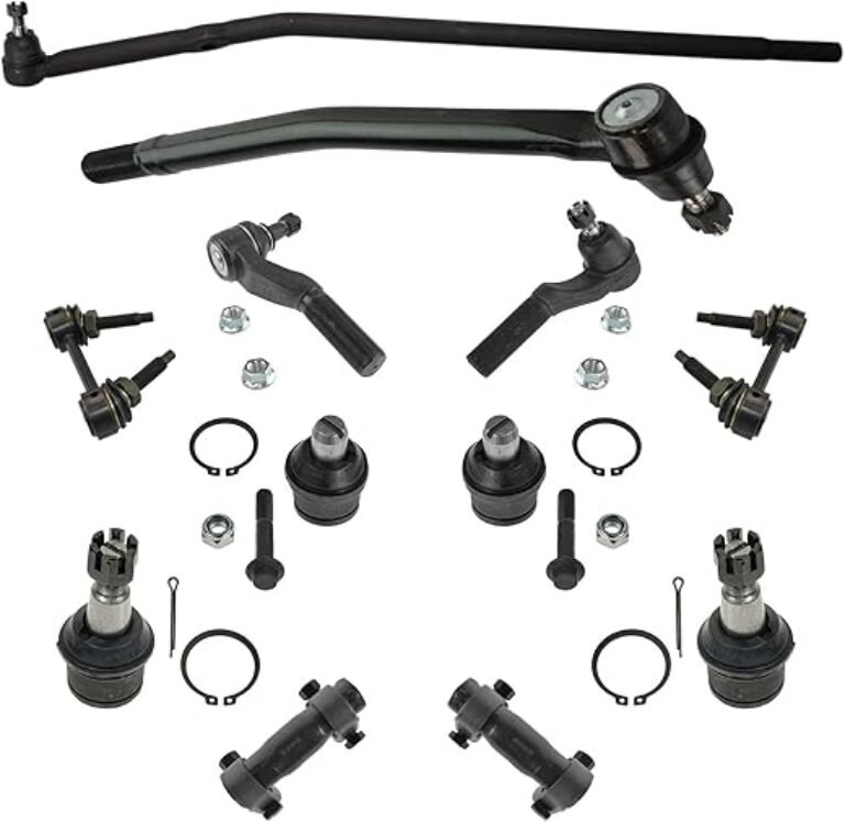 TRQ 12pc Steering Suspension Kit Ball Joints Tie Rods Sway Bar Ends Drag Link Compatible with 2008-2014 Ford E-150 E-250 2008-2019 E-350 Super Duty