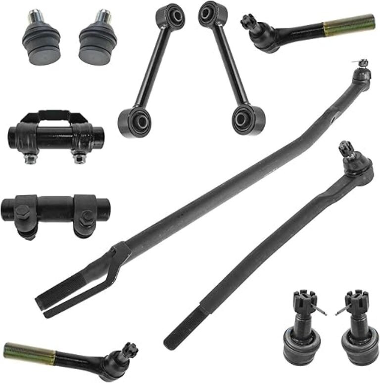 TRQ Front Steering & Suspension Kit Ball Joint Drag Link Sway Bar Stabilizer Link Tie Rod Tie Rod Adjusting Sleeve Compatible with 2000-2005 Ford Excursion 1999-2004 F-250 Super Duty F-350 Super Duty