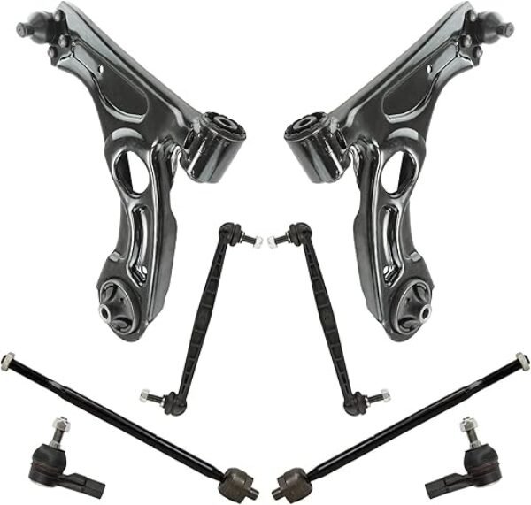 TRQ Front Steering & Suspension Kit Control Arm with Ball Joint Sway Bar Stabilizer Link Tie Rod Compatible with 2012-2020 Chevrolet Sonic