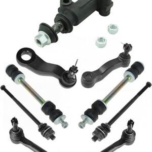 TRQ Front Steering & Suspension Kit Idler Arm Idler Arm Bracket Assembly Pitman Arm Sway Bar Stabilizer Link Tie Rod Compatible with Cadillac Chevrolet GMC