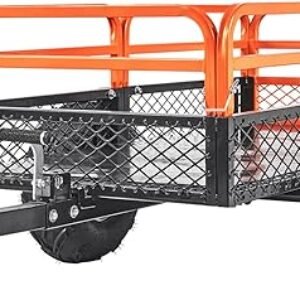VEVOR ATV UTV Trailer Tow Behind Dump Cart, 1500lbs 15 Cubic Feet, Heavy Duty Yard Garden Trailer Pull Behind Dump Trailer for Lawn Mower Tractor