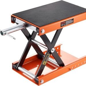 VEVOR Motorcycle Lift, 1100 LBS Motorcycle Scissor Lift Jack with Wide Deck & Safety Pin, 3.7"-13.8" Center Hoist Crank Stand, Steel Scissor Jack for Street Bikes, Cruiser Bikes, Touring Motorcycles