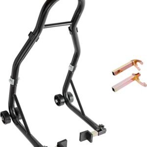 VEVOR Motorcycle Rear Wheel Stand, 850lbs/390kg Load Capacity Lift with U + L Fork Swingarm Spool, Heavy Duty Rear Wheel Stand Motorcycle Lift Jack Stand, for Suzuki Yamaha Honda Kawasaki, Black