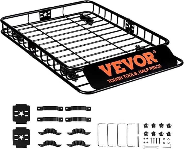 VEVOR Roof Rack Cargo Basket, 46" x 36" x 4.5" Rooftop Cargo Carrier, Heavy-Duty 200 LBS Capacity Universal Roof Rack Basket, Luggage Holder for SUV, Truck, Vehicle