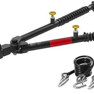 VEVOR Tow Bar, 7500 lbs Towing Capacity with Ropes, Powder-Coating Alloy Steel Bumper-Mounted Universal Towing Bar with Max 52 inches Telescopic Rod, Fits 2-inch Connector, for RV Car Trailer Truck