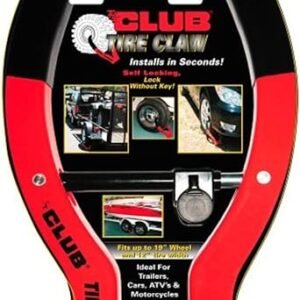 Winner International The Club 491 Tire Claw XL Security Device, red black