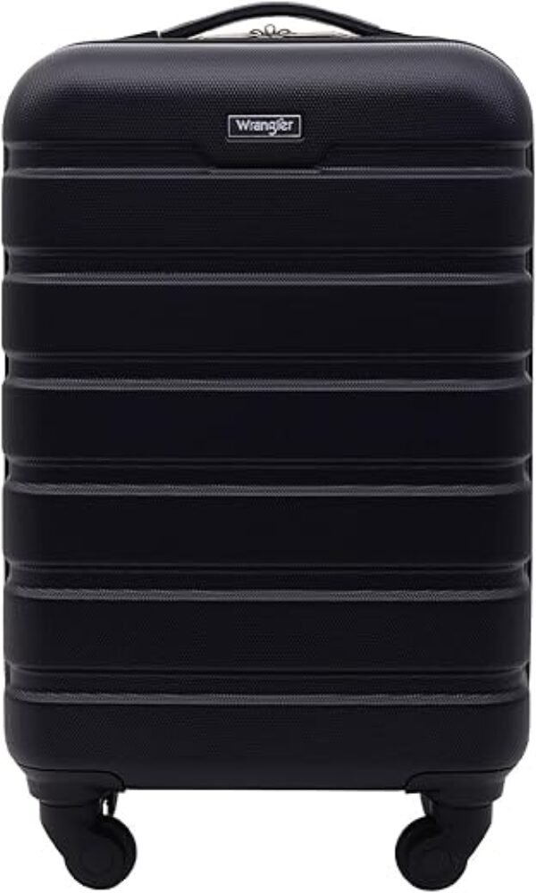 Wrangler Hardside Spinner Carry-On Luggage, Black, 20-Inch