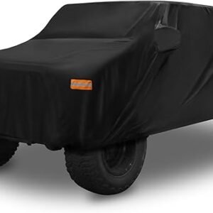 X AUTOHAUX SUV Car Cover Fit for Jeep Wrangler JK JL 2 Door 2007-2021 Outdoor Waterproof Sun Rain Dust Wind Snow Protection 210D Oxford Black