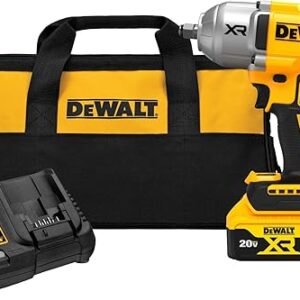 DEWALT 20V MAX Cordless Impact Wrench Kit, 20V MAX, 1/2" Hog Ring With 4-Mode Speed, Includes Battery, Charger and Kit Bag (DCF900P1)