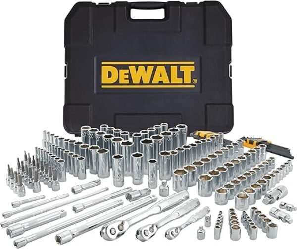 DEWALT Mechanics Tool Set, SAE and Metric, 1/2, 1/4, 3/8 Drive Sizes, 192-Piece (DWMT75049)