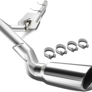 DNA MOTORING CBE-CS09-4853L-4DR Stainless Steel Cat Back Exhaust System [Compatible with 07-13 Silverado 1500/07-13 Sierra 1500 Crew/Extended Cab Short Bed]