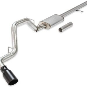 Flowmaster 717857 FlowFX Cat-Back Exhaust Kit 3 Inch 409 Stainless Steel 4.5 Inch Black Ceramic Stainless Steel Tips Compatible with 2014-2019 Classic Body Chevy Silverado GMC Sierra 1500 4.3L 5.3L