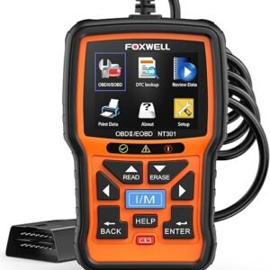 FOXWELL NT301 OBD2 Scanner Graphing Live Data Diagnostic Code Reader Professional Mechanic OBDII Scan Tool for Check Engine Light 2.8'' Color Screen OBD II Scanner for 1996 or Newer Vehicle
