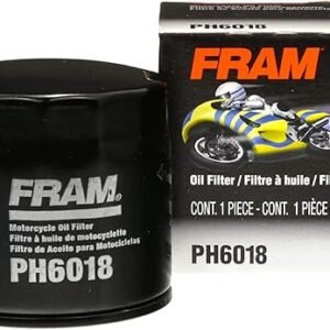 FRAM Extra Guard PH6018 10K Mile Change Motorcycle Replacement Interval Spin-On Engine Oil Filter for Select Model Years, Vehicle Engine Protection Oil Filter for Everyday Drivers