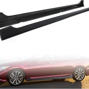 HECASA Side Skirts Rocker Panels Guard Compatible with 2013-2017 Honda Accord 4 Door Sedan Spoiler Extension Replacement Splitter Body Kit Pair Black