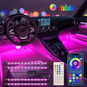 Interior Car Lights Keepsmile Car Accessories APP Control with Remote Music Sync Color Change RGB Under Dash Lighting with Charger 12V LED Lights Running Board Lights