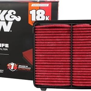 K&N Engine Air Filter: Long Life 18,000 Mile Replacement Air Filter: Compatible with 2016-2019 Honda Civic L4 2.0L, KNA-5045