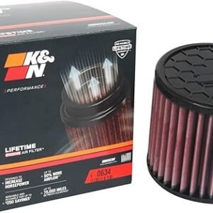 K&N High-Flow Original Lifetime Engine Air Filter: High Performance, Premium, Washable, Replacement Filter: Compatible with 2021 Ford Bronco, E-0634