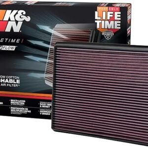 K&N High-Flow Original Lifetime Engine Air Filter: Increase Power: Compatible with 1999-2020 Cadillac/Chervolet/GMC: Escalade, Avalanche, Cheyenne, Silverado, Suburban, Tahoe, Sierra, Yukon, 33-2129