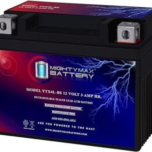 Mighty Max Battery YTX4L-BS - 12 Volt 3 AH, 50 CCA, Rechargeable Maintenance Free SLA AGM Motorcycle Battery