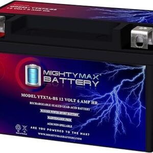 Mighty Max Battery YTX7A-BS -12 Volt 6 AH, 105 CCA, Rechargeable Maintenance Free SLA AGM Motorcycle Battery