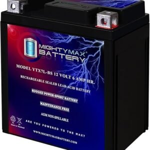 Mighty Max Battery YTX7L-BS -12 Volt 6 AH, 100 CCA, Rechargeable Maintenance Free SLA AGM Motorcycle Battery
